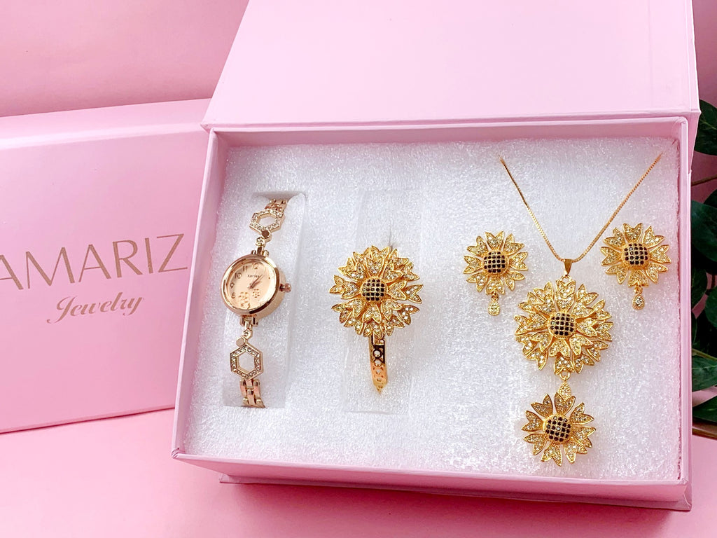 Gold-Plated Jewelry Set with Luxury Gift Box
