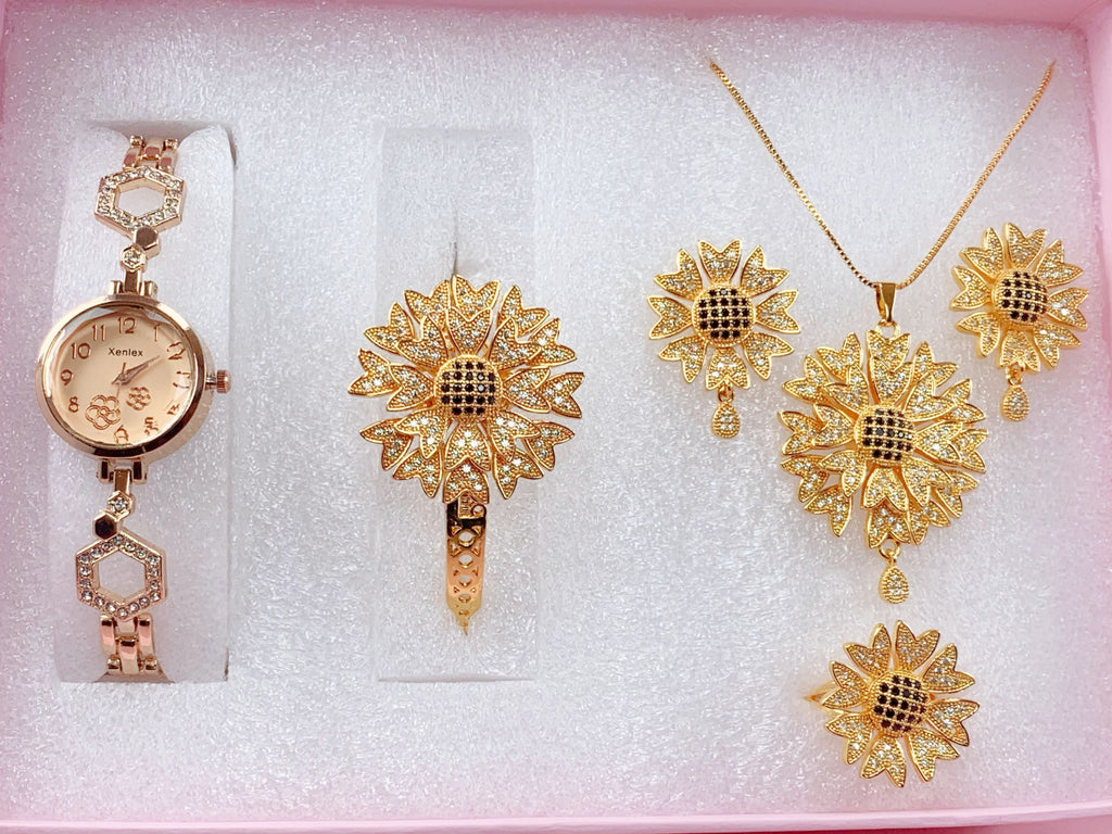 Gold-Plated Jewelry Set with Luxury Gift Box