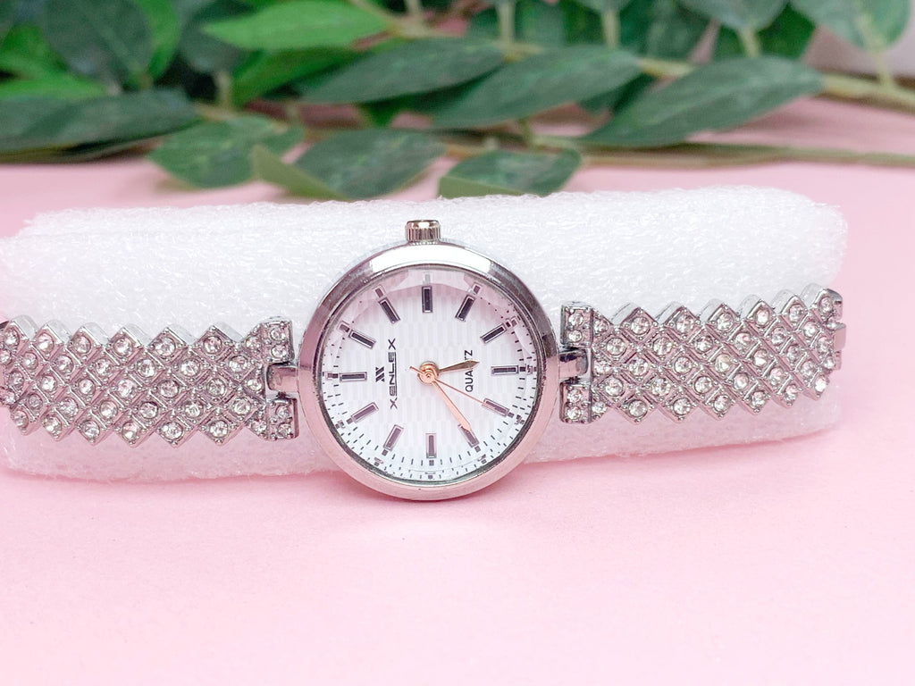 Luxury Silver Square Jewelry Set with watch| Amariz Jewelry