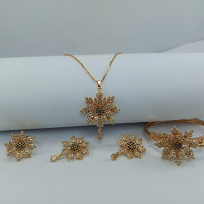 Luxury Gold-Plated Floral Jewelry Set