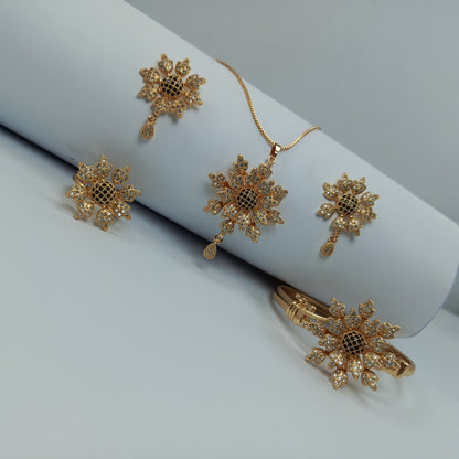 Luxury Gold-Plated Floral Jewelry Set