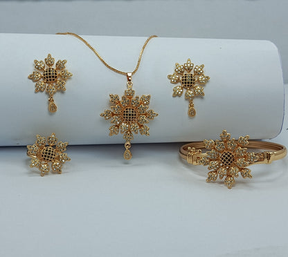 Luxury Gold-Plated Floral Jewelry Set