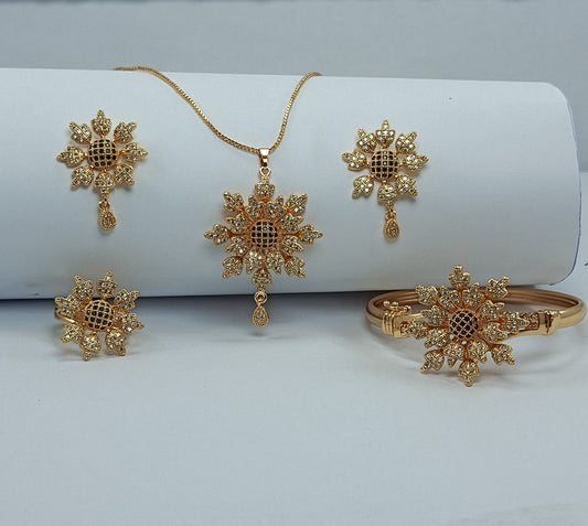 Luxury Gold-Plated Floral Jewelry Set