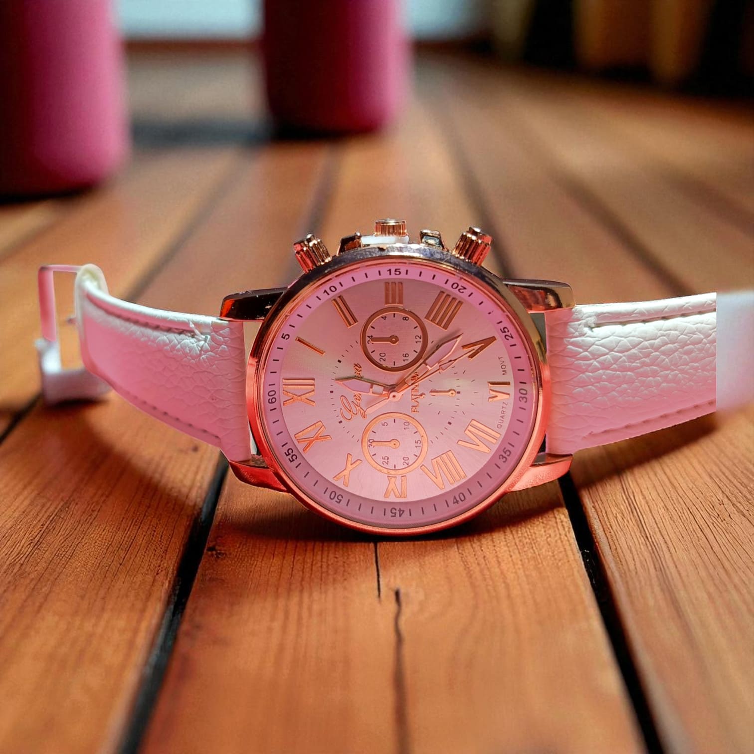 Elegance White Chrono Watch for ladies