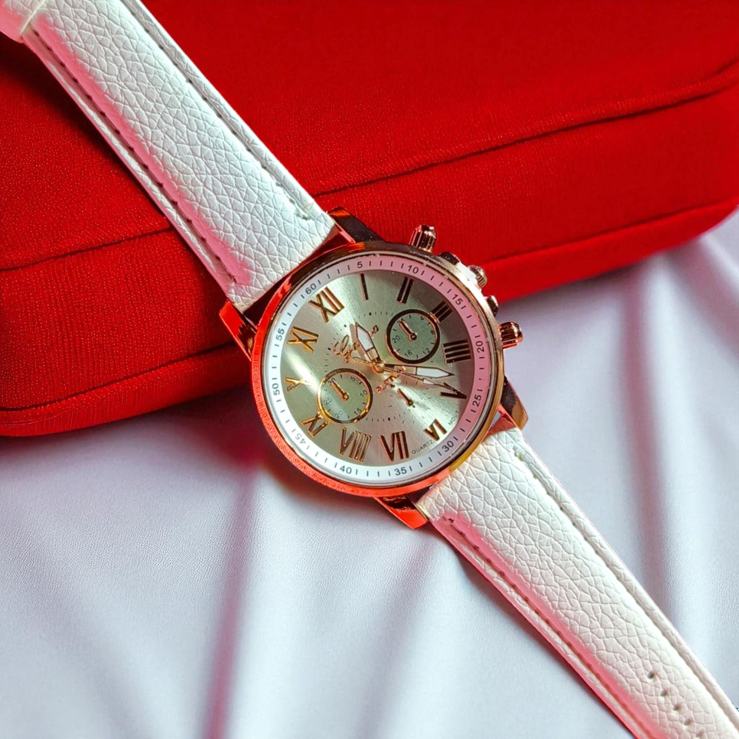 Elegance White Chrono Watch for ladies