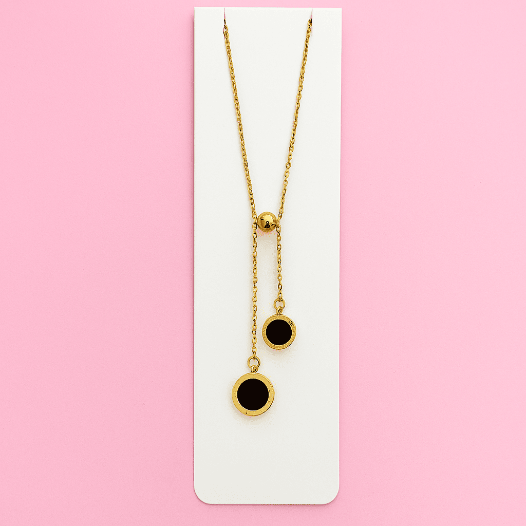 Gold Plated Adjustable Roman Numeral Black Enamel Bracelet Minimalist Chain Design