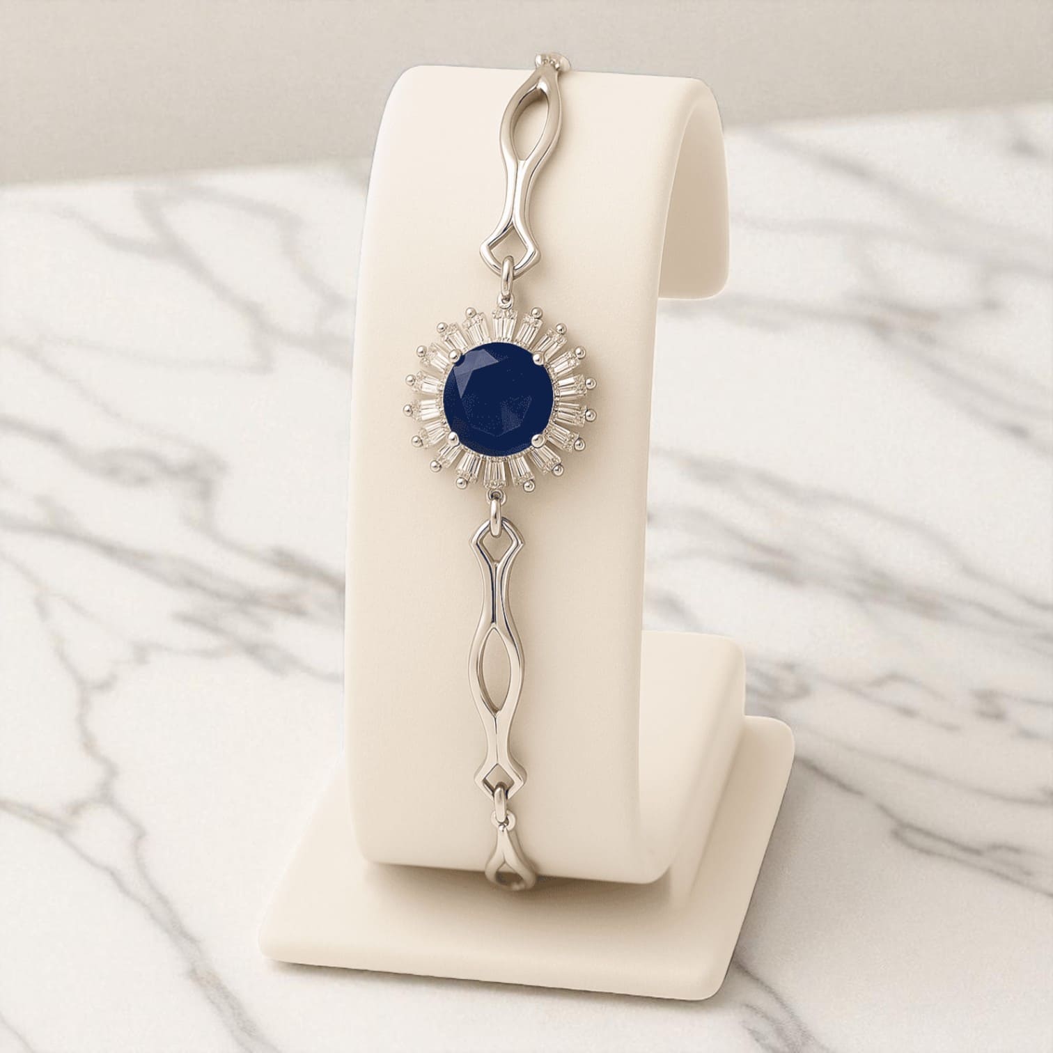 Blue & Silver Women’s Watch and Jewelry Gift Set Necklace, Earrings & Bracelet in Luxury Box
