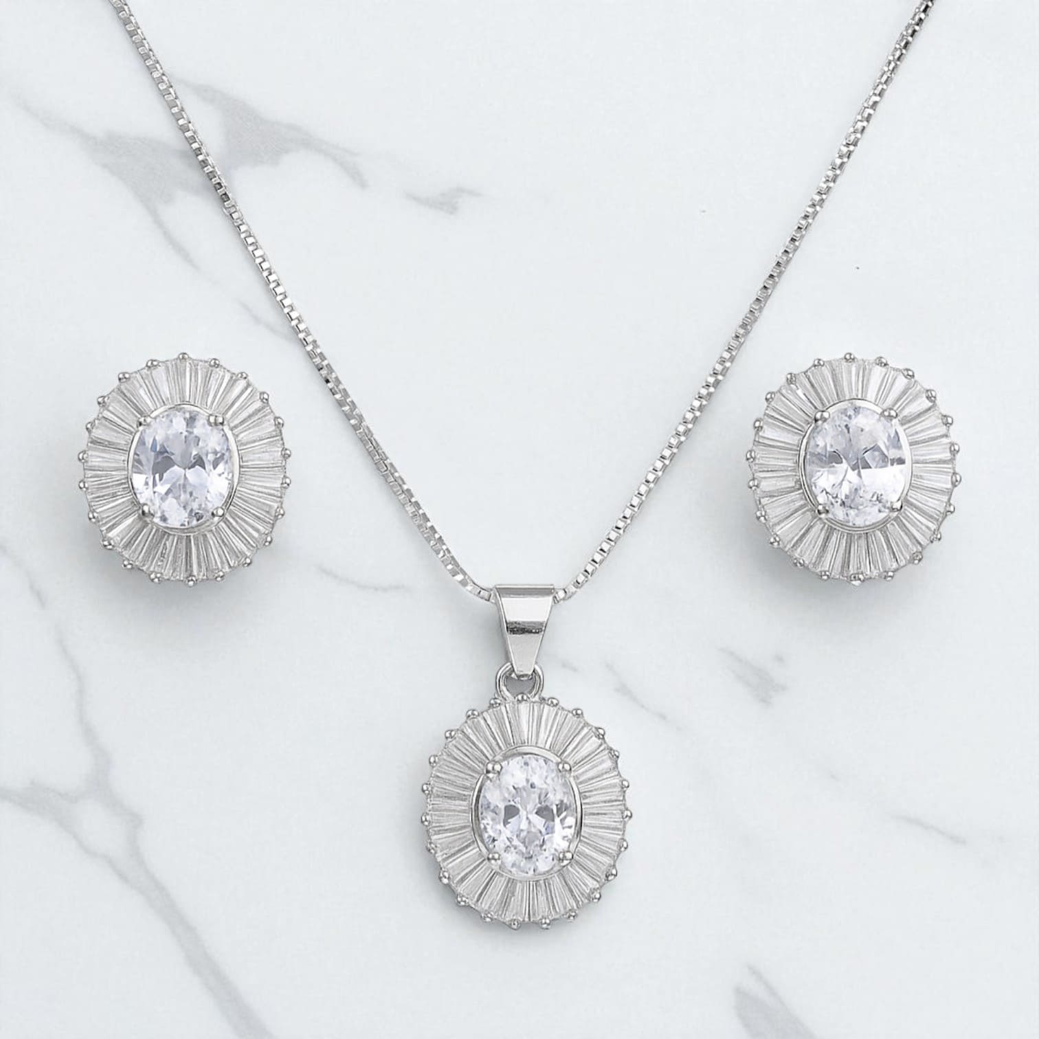 Premium Silver-Tone Women’s Watch & Jewelry Gift Set – Bracelet, Pendant & Earrings Combo