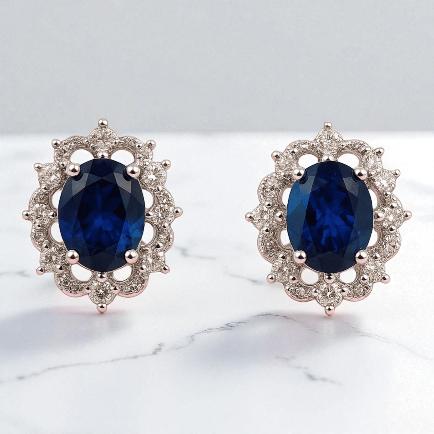 Royal Blue Stone Women’s Jewelry & Watch Gift Set Necklace, Bracelet, Earrings & Watch in Luxury Box