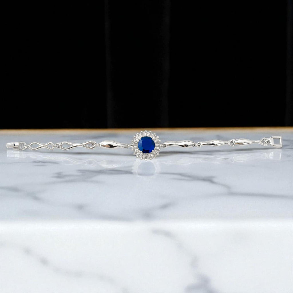 Royal Blue Stone Women’s Jewelry & Watch Gift Set Necklace, Bracelet, Earrings & Watch in Luxury Box