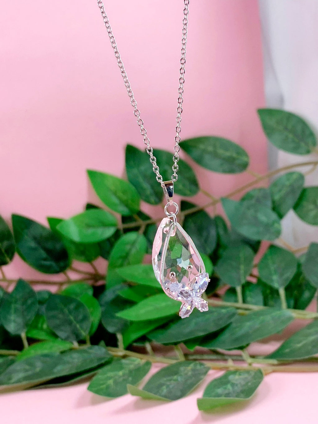 Elegant Silver Crystal Jewelry Set with Watch