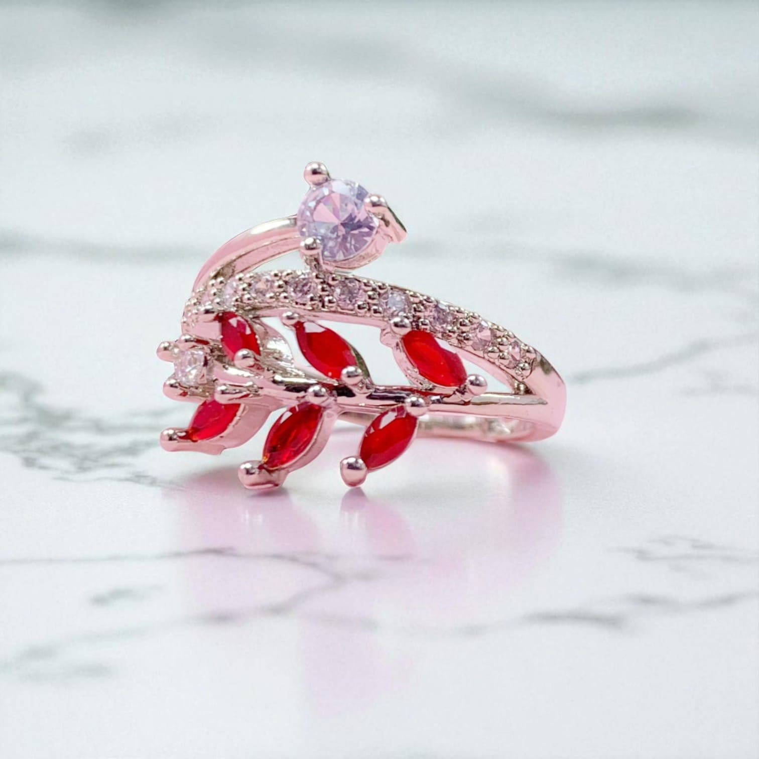 Luxury Red Crystal Jewelry Gift Set with Watch | Amariz Jewelry