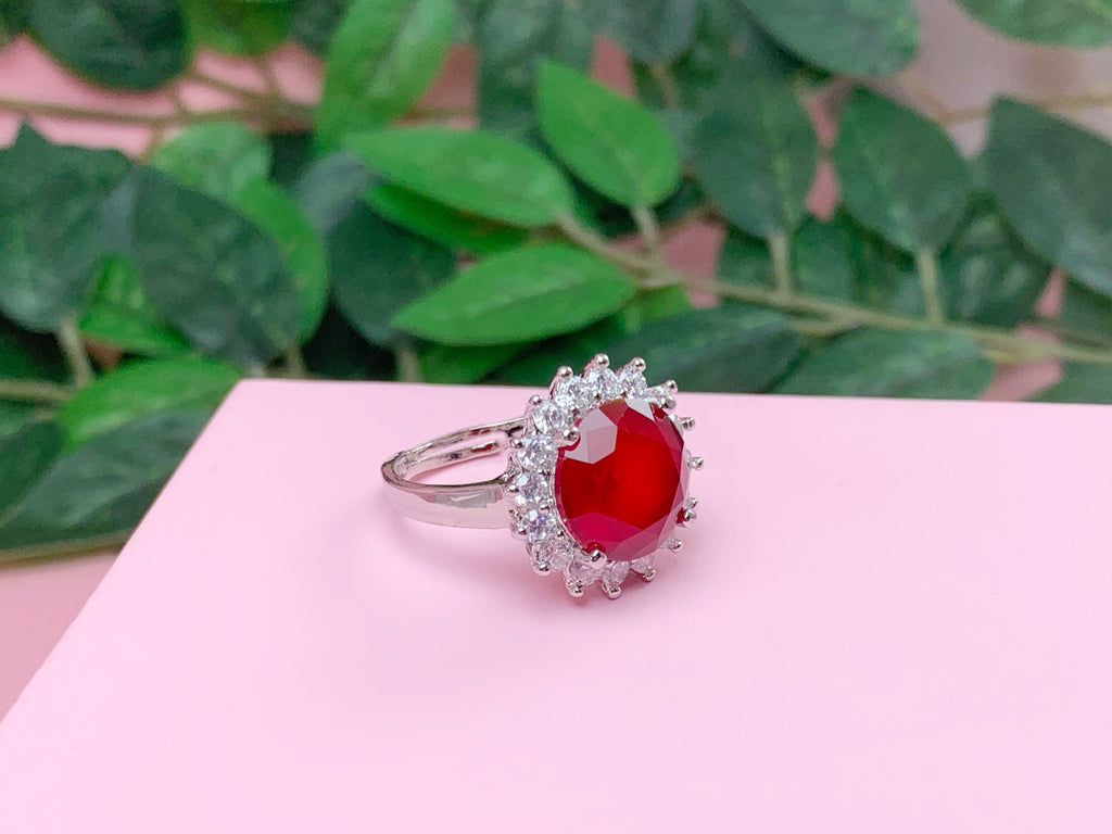 Elegant Ruby Red Crystal Jewelry Set for Women | Amariz Jewelry