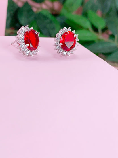 Elegant Ruby Red Crystal Jewelry Set for Women | Amariz Jewelry