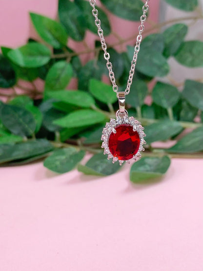 Elegant Ruby Red Crystal Jewelry Set for Women | Amariz Jewelry
